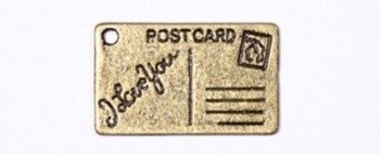 Zawieszka POSTCARD 2,6 cm ZŁOTA PATYNA Scrapberry`s